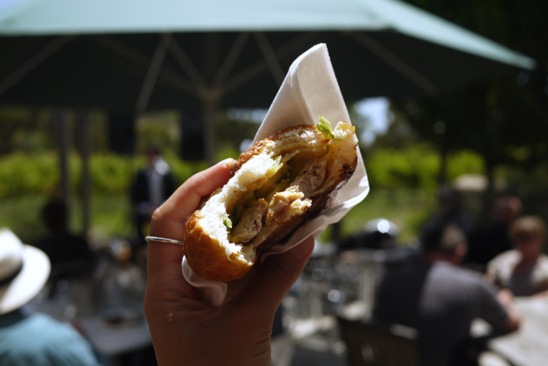Very tasty chicken slider at Lobethal Road wines in the Adelaide Hills wine region, during the Crush Festival in 2015.