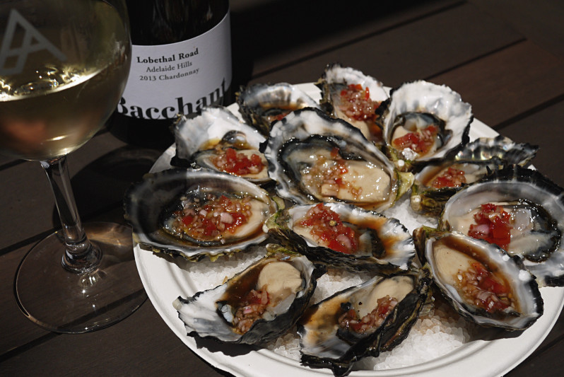 Amazing oysters and Chardonnay at Lobethal Road Wines in the Adelaide Hills wine region, as part of the annual Crush Festival in 2015.