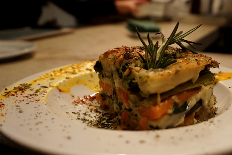 Vegetable lasagne at Mechela Restaurante. When you are looking for good food in Seville, don't miss this place!